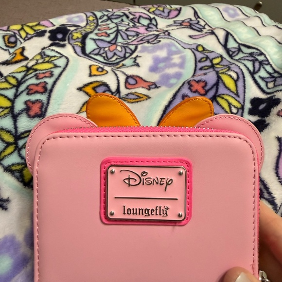 Loungefly Pink Wallet with Yellow Polka Dot Bow - Picture 3 of 4